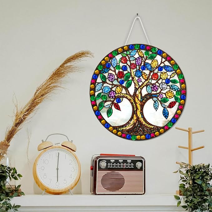 SKRYUIE Tree Hanging Pearl Diamond Art Kits for Adults Suncatcher A8