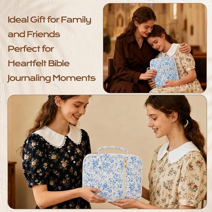 XKDOUS Bible Cover Case for Women Bible Bag Journaling Kit w/Study Supplies
