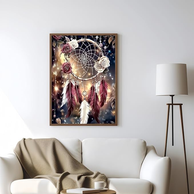 Dream Catcher 5D DIY Diamond Painting Kits for Adults,Diamond Art Kits | Full Drill Diamond Painting for Beginners, Gem Art Kits for Home Wall Decor11.8 x15.7 Inch