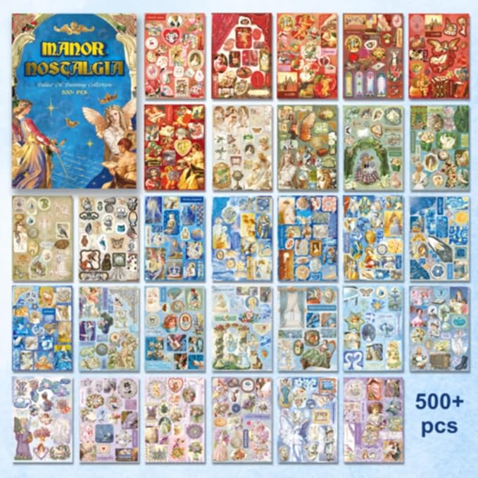 Vintage Sticker Book for Journaling Scrapbooking 500+ Antique Stickers