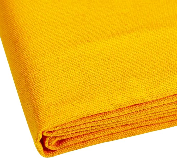 10oz Heavy Duty Cotton Canvas Fabric 60" x 40", Thick Cotton Duck Cloth for Painting, Sewing, Crafts, Tote Bags, Embroidery, Home Decor, Drop Cloth (Mustard Yellow)