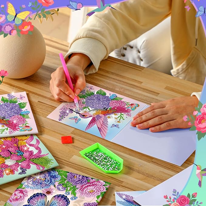 Saillong 24 Pack Butterfly Diamond Painting Greeting Card with Envelopes