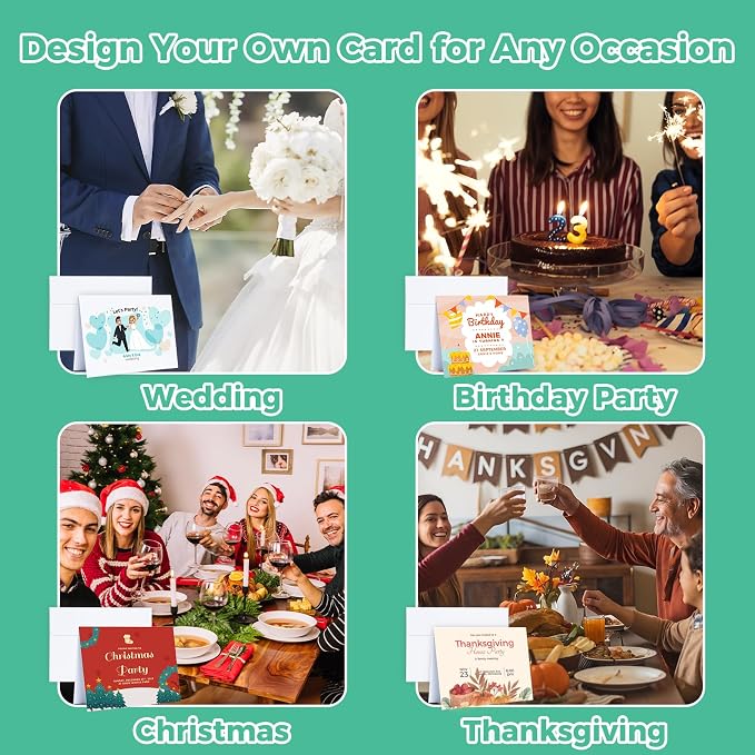 Ohuhu A7 5 x 7 Blank White Cards and Envelopes 100 Pack | 5" x 7" Heavyweight Folded Cardstock and A7 Envelopes for DIY Greeting Cards Wedding Birthday Invitations & All Occasions