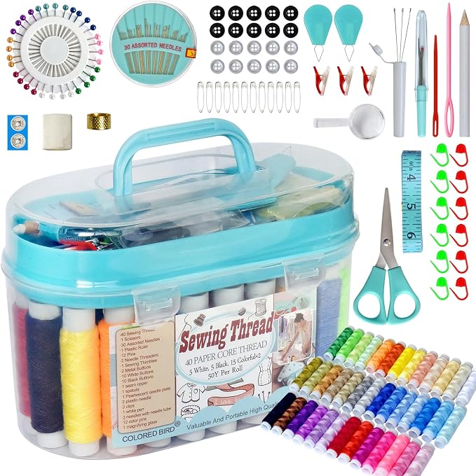 40 Spools of Sewing Thread,Gift Box Portable Basic Sewing Repair Kits for Beginners Traveler Emergency