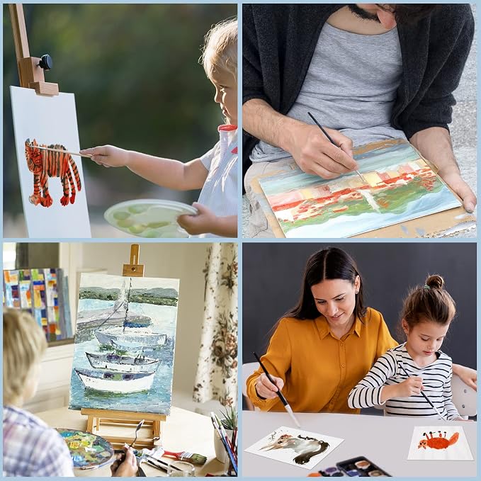 ESRICH Canvases for Painting 8Pack Painting Canvas with 9x12,8x10,4x6,Canvas Panels for Oil Paint,Watercolor,Acrylic Paint,Gouache and Tempera.