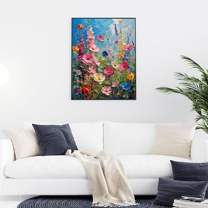 Hutarosl Wild Flowers Paint by Numbers Kits for Adults 16x20in | Flowers Paint by Number Adult,Flower Canvas Paint by Numbers for Adults,DIY Oil Painting Kits for Gifts Home Decor