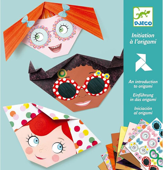 DJECO Pretty Faces Origami Paper Craft Kit – Level 1
