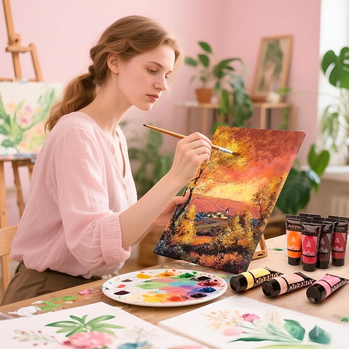 AUREUO Fall Colors Acrylic Paint Set - 8 Colors x 21ml