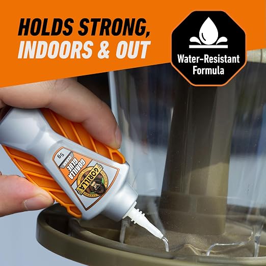 Gorilla Micro Precise Clear Glue, All Purpose, Polyurethane, 5g, 2-Pack