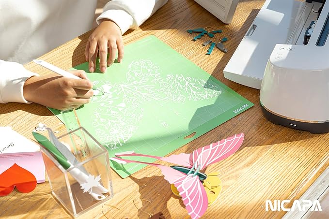 Standard Grip Cutting Mat for Cricut Maker 3/Maker/Explore 3/Air 2/Air/One (12x12 inch,2 Pack) Standard Adhesive Sticky Green Quilting Replacement Cut Mats