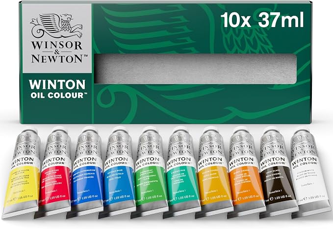 Winsor & Newton Winton Oil Color Paint, Starter Set, 10 x 37ml Tubes, 1.25 Fl Oz (Pack of 10)