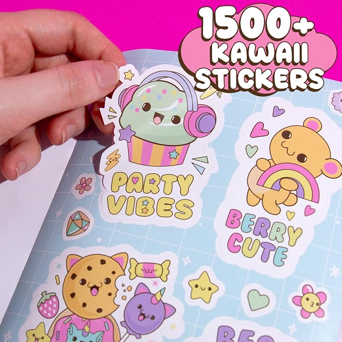 Horizon Group USA Sticker Book, Just My Style Kawaii, 1500+ Stickers