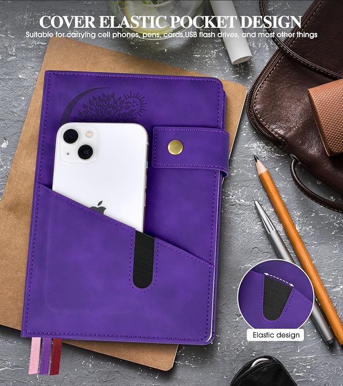 PAIBAS Lined Journal Notebook for Men, A5 Leather Journals for Writing Women, Hardcover Notebooks for Work,School,Note Taking,Travel,Business,Personal daily Diary,200 Page College Ruled (5.9" x 8.4")