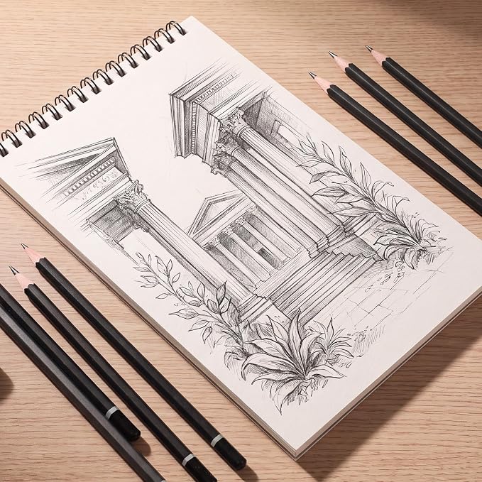 4 Pack Small Sketch Books for Kids, Spiral Bound, Acid-Free Drawing Paper | 5.5 × 8.5in Spiral Sketch Pad, 360° Lays Flat, Portable Size for School, Travel, Daily Sketching & Back to School Gift