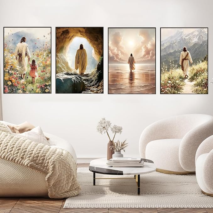 3 Pack Jesus Paint by Numbers Kit for Adults Beginner (Without Frame) | Paint by Number Kits on Canvas DIY Acrylic Oil Easy Painting by Numbers for Home Wall Decor Gift12X16 in