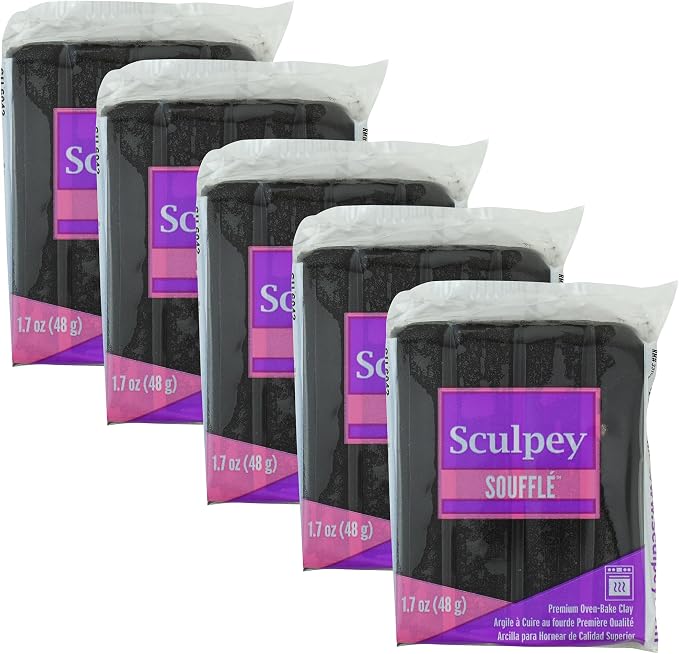 Soufflé Sculpey 5 Pack Poppy Seed Black Polymer Oven Bake Clay