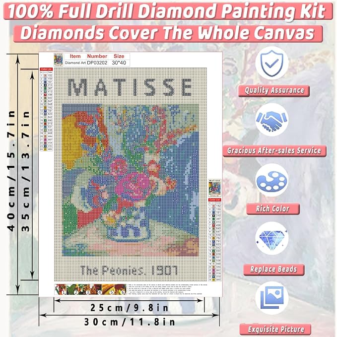 Matisse Square Diamond Art Kits for Adults Diamond Painting Kit Beginner