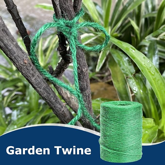 Vanhench 805ft Strong Natural Garden Twine String, Green | For Gardening Climbing Plants Ties, Tomato String Outdoor Floristry Hanging Planter Basket, Christmas Arts Crafts, Greenhouse