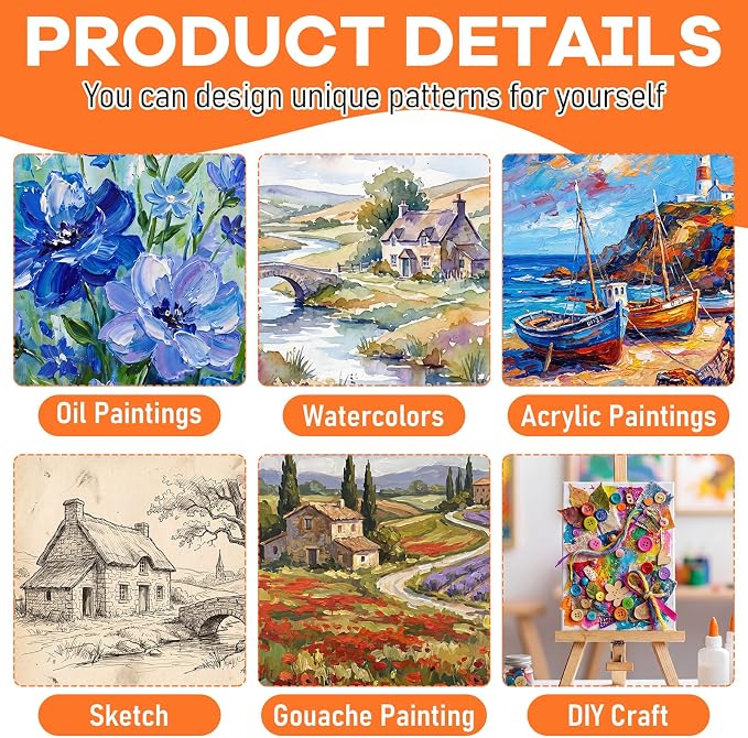 Moinchore 100 Pcs Mini Canvases for Painting 2'' x 2'', 4'' x 6'', 5'' x 7'' Small Canvas Panels in Bulk Art Painting Canvases Cotton Blank White Canvas Acid Free Boards for Watercolor Acrylic Oil