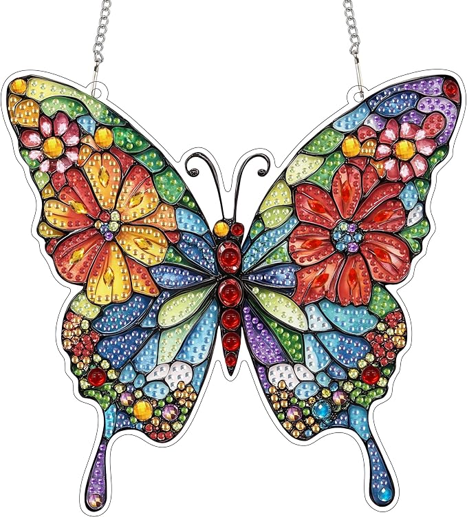 SKRYUIE Butterfly Hanging Pearl Diamond Art Kits for Adults Suncatcher A9