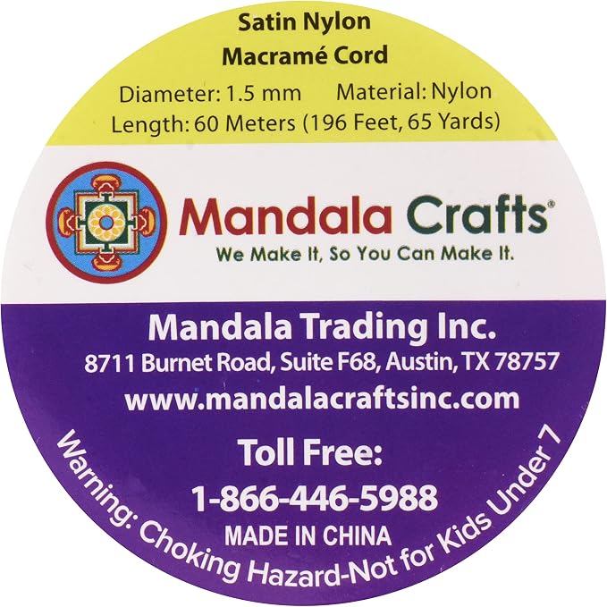 Mandala Crafts 1.5mm Pink Rattail Nylon Satin Cord for Jewelry Making