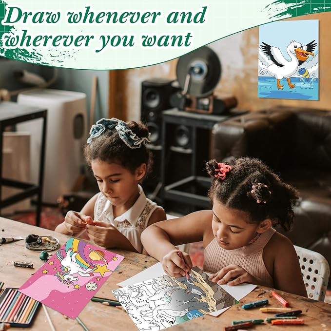 Sherr 24 Pcs Pre Drawn Canvas for Adult, Animal, 8 x 10 Inch