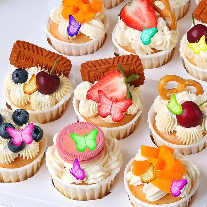 4Pcs Butterfly Silicone Chocolate Molds Cake Decoration Non-stick Cute Moulds Ice Cube Tray Homemade DIY Tool Crafts Polymer Clay for Baking Cupcake Soap