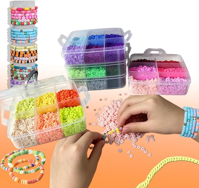 YMSDZHL 45000PCS 30Color Polymer Clay Beads Friendship Bracelet Making Kit