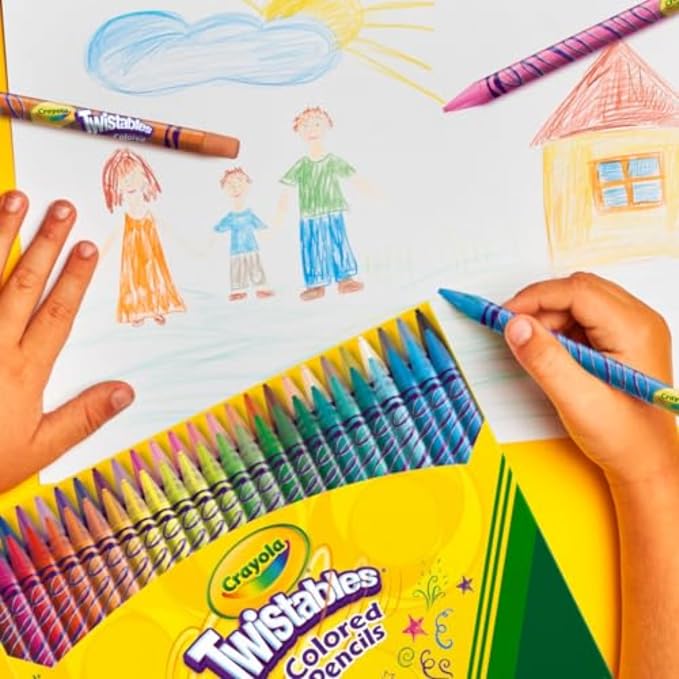 Crayola Twistables Colored Pencil Set (50ct), Cool Back to School Supplies for Kids, No Sharpen Colored Pencils for Girls & Boys, 4+ [Amazon Exclusive]
