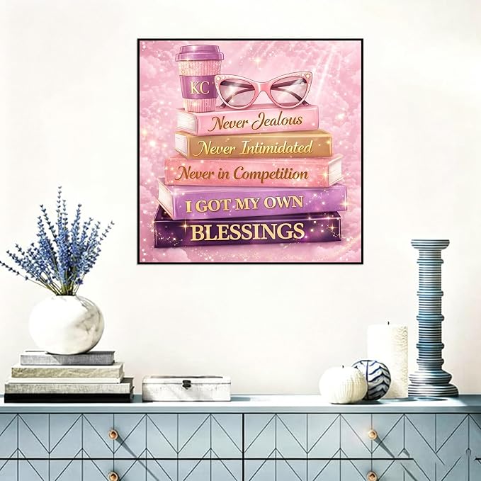 Benjenes Pink Book Diamond Art Kits for Adults, Diamond Painting