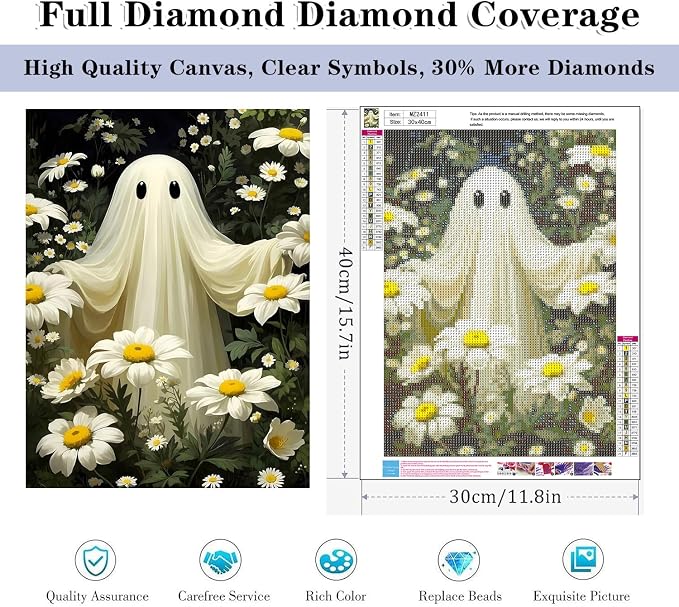 HHMATITS Halloween Ghosts Diamond Art Kits for Adults