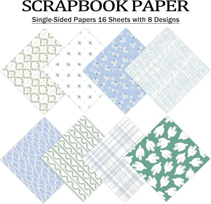 PRSTINCOL Scrapbook Paper,16 Sheets 4.1x5.8 Inch Energetic Harmony Style Scrapbook Supplies,Single-Sided Vivid Origami Decoupage Paper for DIY Crafts, Card Making, Art Journaling