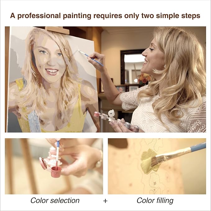 TEXTURE OF DREAMS Personalized Paint by Numbers Kit for Adults, Acrylic Painting Oil Painting on Framed & Stretched Canvas, Customized DIY Paint by Numbers Set Painting for Beginners (24" x 36")