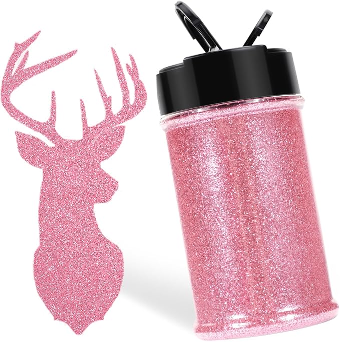 HTVRONT Pink Glitter for Crafts and Arts- 1.7oz/50g Fine Glitter Powder | Craft Glitter for Resin, Jewelry, Keychains, Candle Making, Paint, Slime Add Ins, Cosmetic Glitter for Nail Face