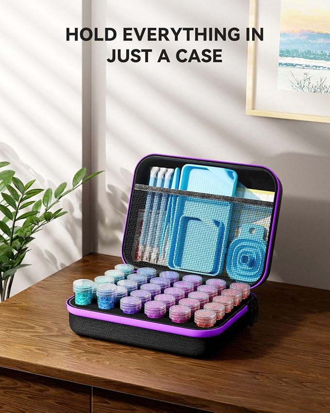 ARTDOT 30 Slots Storage Container for Diamond Art Kits for Adults, Portable Bead Storage Boxes for Diamond Painting Accessories and Tools