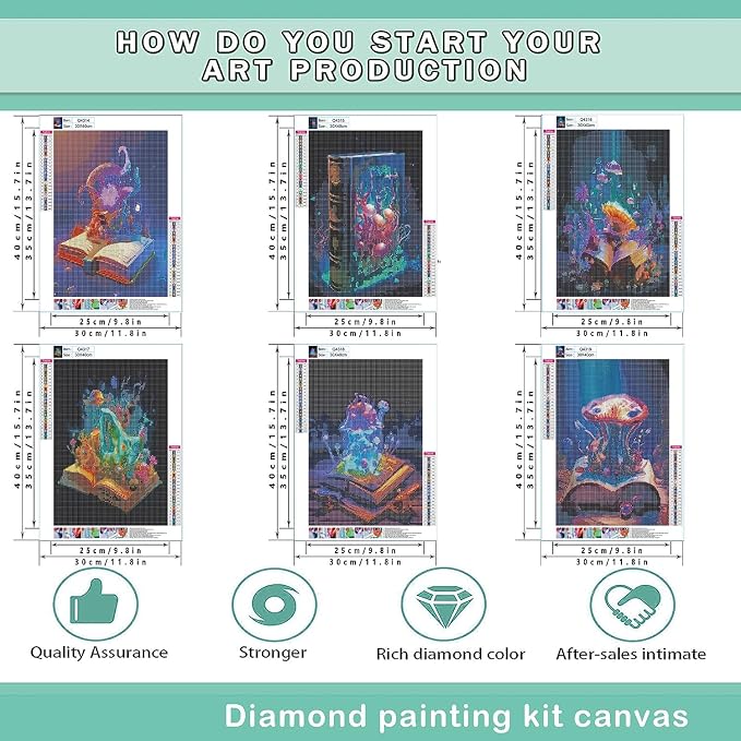 Leatrice 6PCS Jellyfish Diamond Art Kits for Adults Round Diamond Painting