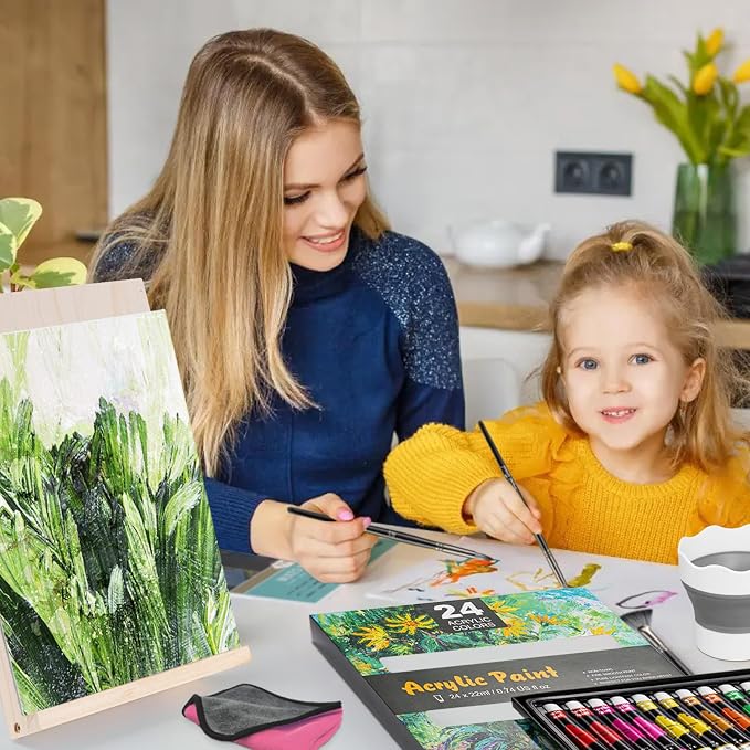 Inburit Acrylic Paint Set for Kids & Adults, Art Supplies Kit with Canvas
