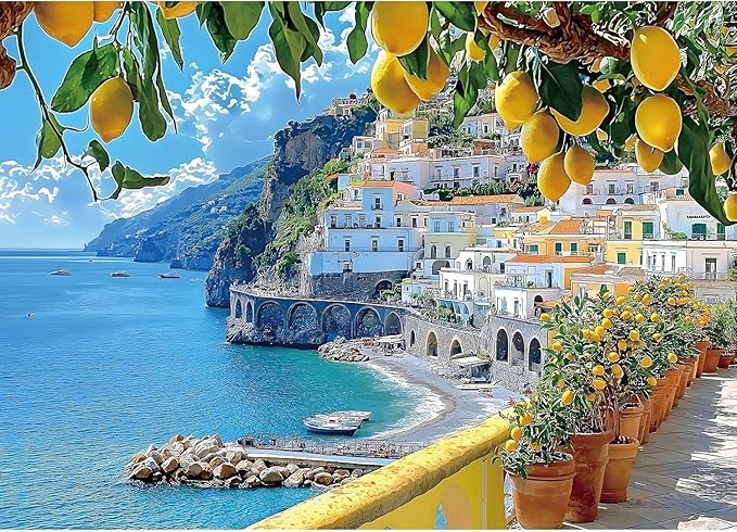 Seaside Scenery Paint by Numbers Kit for Adults,Color By Numbers for Adults | Scenery Decor Painting by Number On Canvas, Paint Number Artist Funny Without Frame DIY, Home Wall Decor, 12x16in