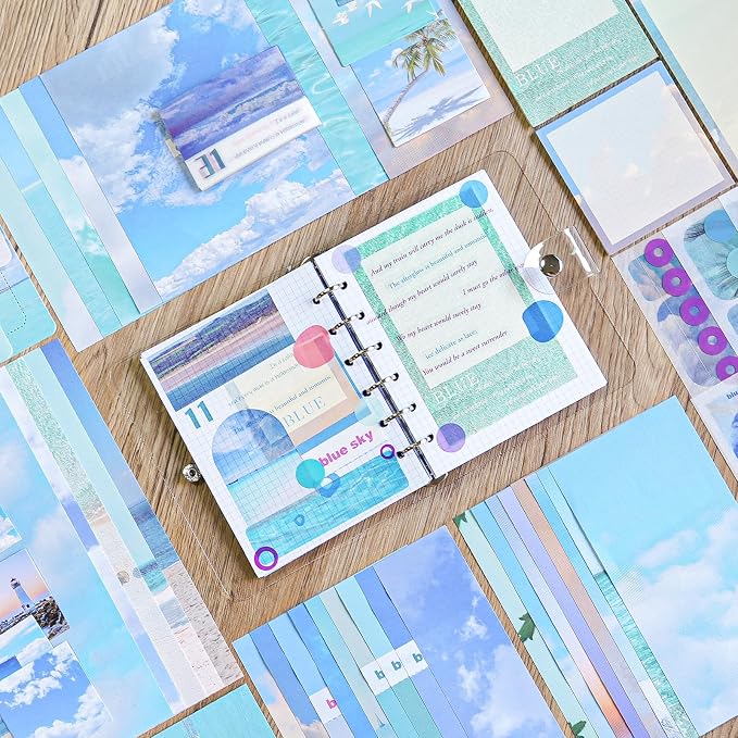 Scrapbooking Supplies Kit, A6 Grid Notebook, Vintage Junk Journaling Kit