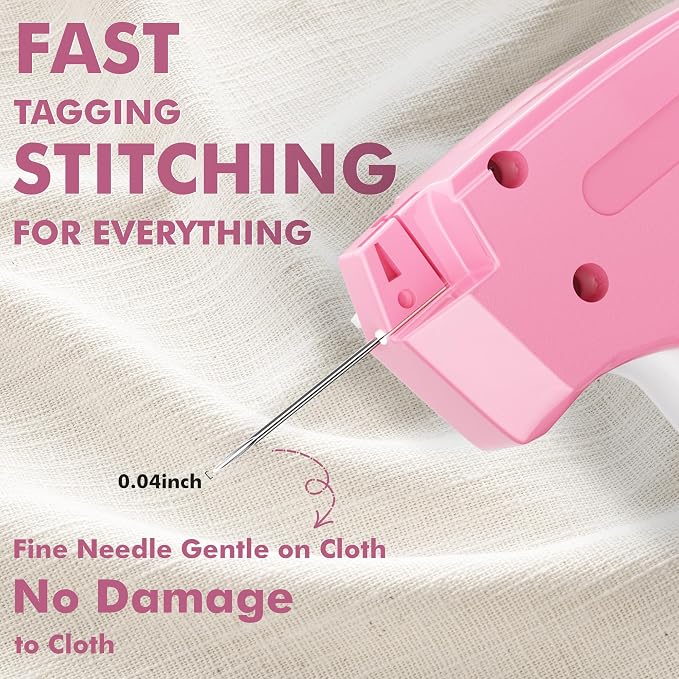 Stitch Gun for Clothes, Tagging Gun, Quick Clothing Fixer, Pink