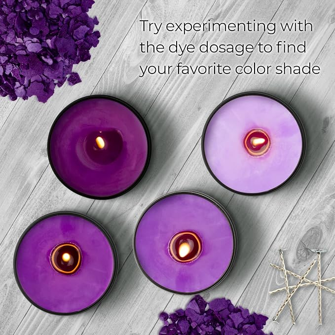 Violet Candle Dye 2oz for Soy Candle Making – Concentrated Wax Color Chips | Highly Concentrated Candle Wax Dyes – Candle Shop Premium Color Dye Chips for Soy Wax, Beeswax, Paraffin
