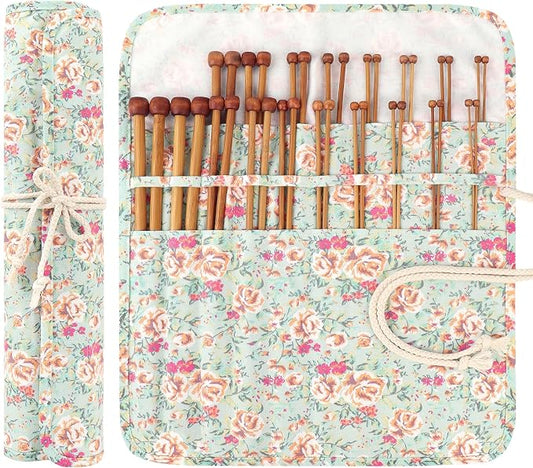 Aeelike 18 Pairs Bamboo Knitting Needles Set, 2mm-8mm Wood Needle, Type D