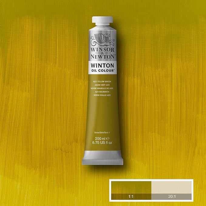 Winsor & Newton Winton Oil Color, 200ml Tube, AZO Yellow Green | High-quality pigments, Durable, Lightfast, Permanent, Uniform Consistency, Great Pigment Load