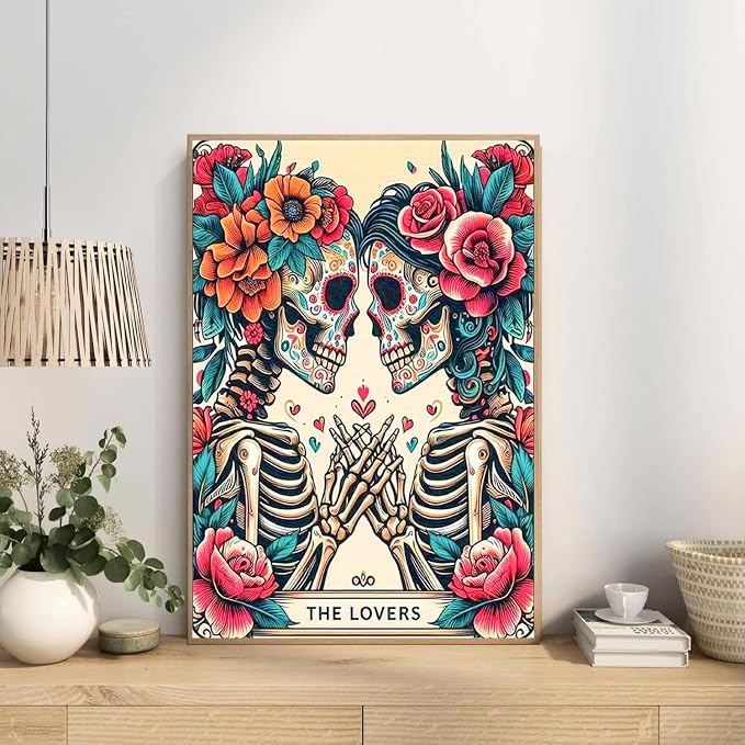 ijbnhd Skull Diamond Painting Kits for Adults 5D Valentine 12x16inch