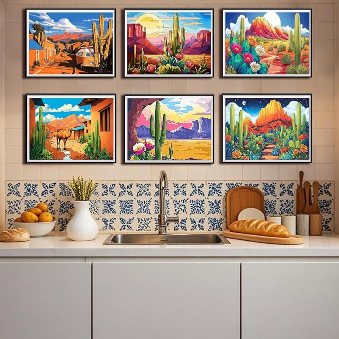 Leatrice 6 Pack Landscape Diamond Painting Kits for Adults Diamond Art Kits