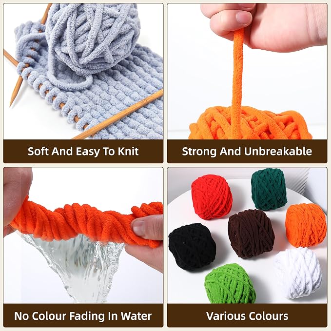 3 Pack Plush Chenille Chunky Yarn for Crocheting 100g(54.6yd) - Bulky Thick Fluffy Yarn for Knitting- Soft Velvet for Baby, Blanket Knitting Blanket Yarns- Amigurumi Yarns (3-Pastel Purple)