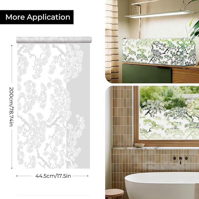 ADD.HERES Stained Glass Window Film, Window Film Decorative, 17.5 x 78.7 in