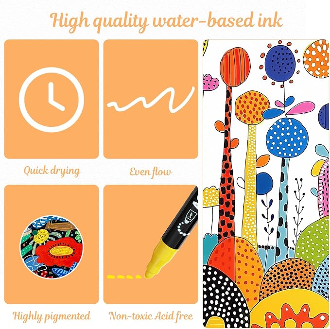 nauets 72 Colors Precision Dual Tip Acrylic Paint Markers Pens - Dot & Fine | Works on Rock, Wood, Fabric, Canvas, Glass, Scrapbook, Paper, Ceramic, Egg, DIY Craft Art Gift - Classroom & School Supplies