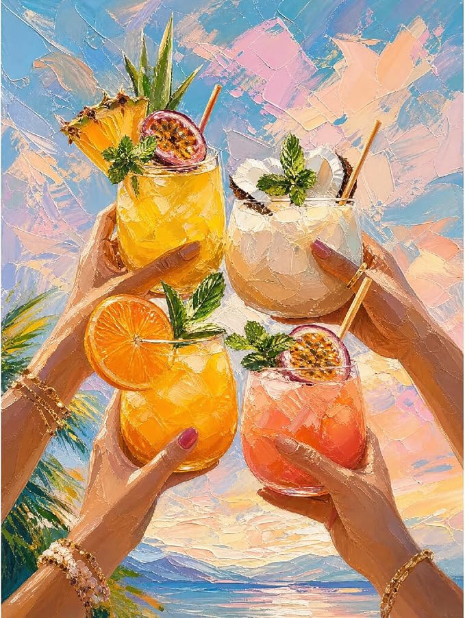 askkqtx Cocktail Diamond Art Kits for Adults Beginners 12x16 Inch