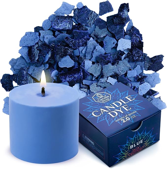 Blue Candle Dye 2oz for Soy Candle Making – Concentrated Wax Color Chips | Highly Concentrated Candle Wax Dyes – Candle Shop Premium Color Dye Chips for Soy Wax, Beeswax, Paraffin